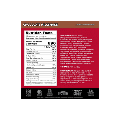 BSN True Mass Nutrition Facts