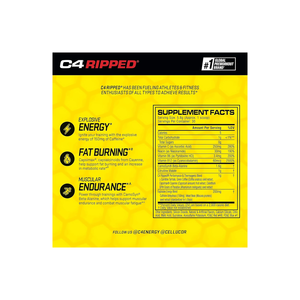 C4 Ripped Supplement Facts