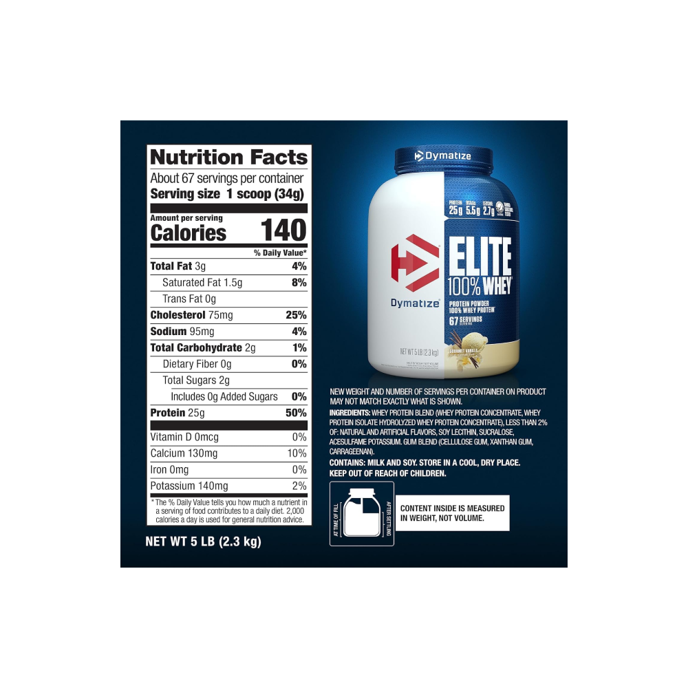 Dymatize Elite Vanilla Nutrition Facts