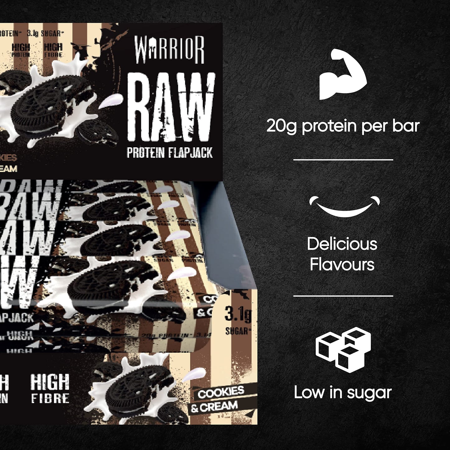 Warrior RAW Protein Flapjack - Druvn