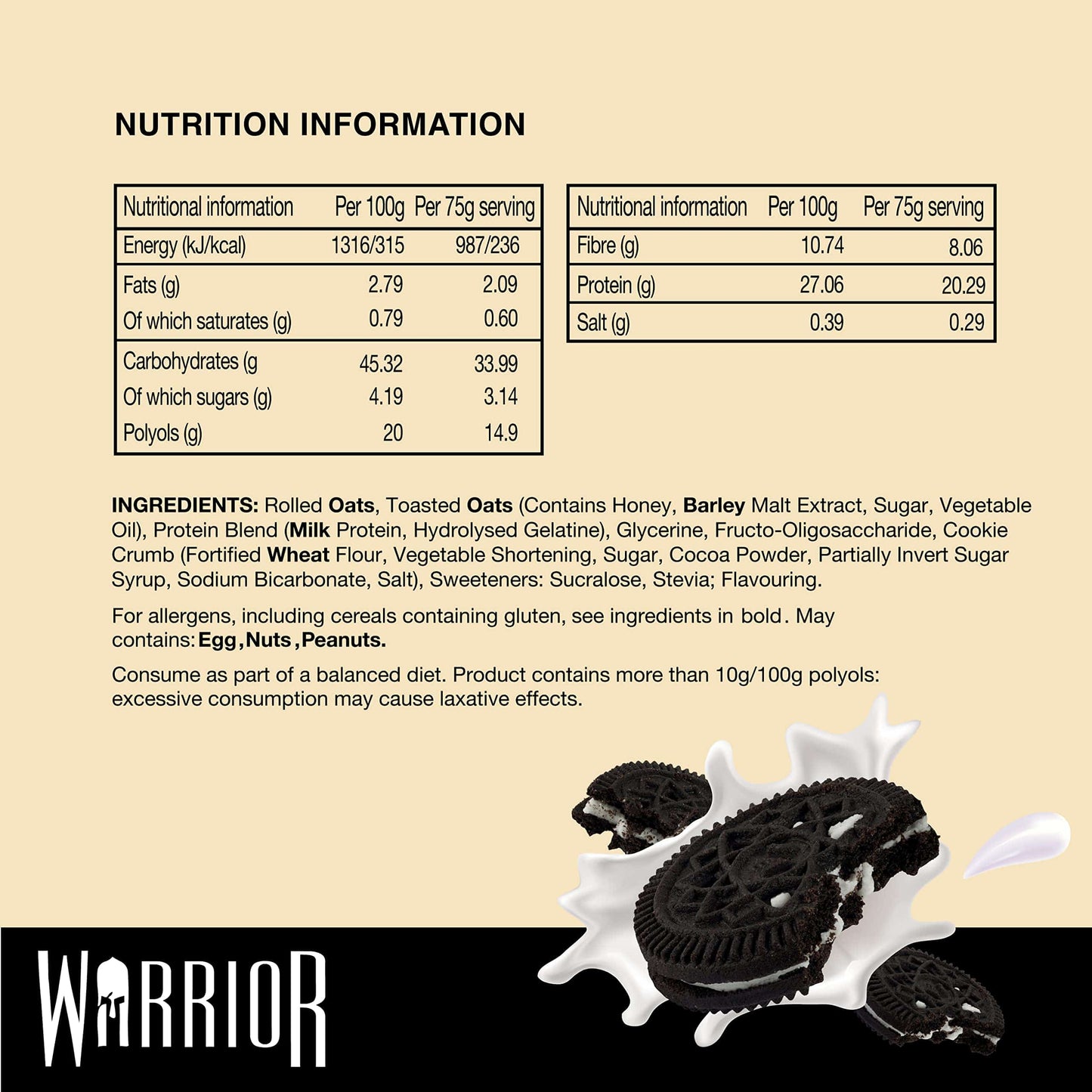 Warrior RAW Protein Flapjack - Druvn